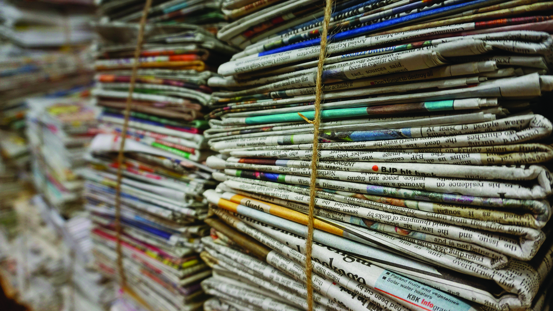 Stacks of newspapers