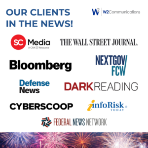 Picture of publication logos and fireworks at the bottom